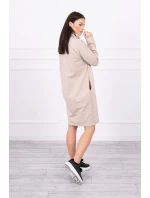 Šaty s kravatou vo svetlo béžovej farbe