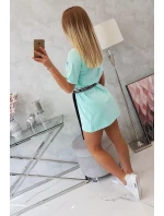 Šaty s ozdobným pásikom mint