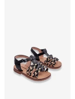 Dziecięce Sandały Na Rzep Z Paseczkami Czarne Sammy