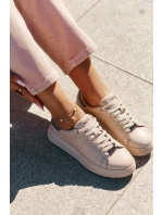 Sneakersy Damskie Z Eko Skóry Big Star RR274259 Beżowe