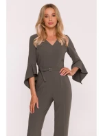 S416 Kombinéza s volánovými rukávmi - khaki