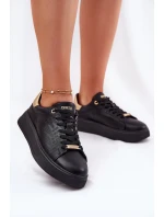 Sneakersy Damskie Z Eko Skóry Big Star RR274257 Czarne