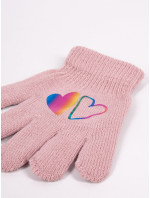 Dievčenské päťprsté rukavice Yoclub s hologramom RED-0068G-AA50-002 Pink