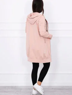 Mikina s kapucňou tmavo púdrovo ružová