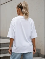 Dámske tričko oversize s potlačou „Ciao Bella“, biele, FashionStreet NX9002RY Dámske tričko oversize s potlačou „Ciao Bella“, biele, FashionStreet NX9002RY