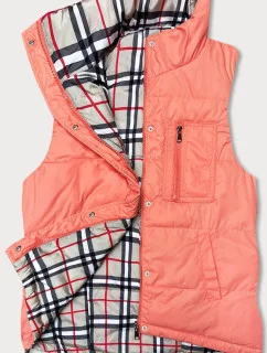 Dámska obojstranná vesta v lososovej farbe (2383)