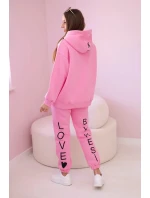 Bavlnená súprava s potlačou svetloružovej farby