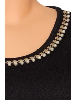 Spoločenské značkové šaty LUXESTAR zdobené perlami krátke čierne - Čierna - LUXESTAR Spoločenské značkové šaty LUXESTAR zdobené perlami krátke čierne - Čierna - LUXESTAR