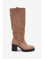 Dámske topánky na podpätku LH-8 Beige - JOIa shoes