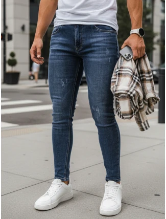 Pánske modré slim fit džínsy FashionStreet UX3457