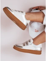 Dámske tenisky na suchý zips SOLEFIT silver FashionStreet ZY0633