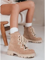 Dámske šnurovacie trap topánky béžové FashionStreet ZY1263