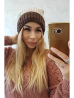 Fleecová čiapka Bojana K265 cappuccino+svetlo béžová+tmavo béžová