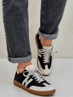 Zazoo N1068 Dámske kožené nízke tenisky Black