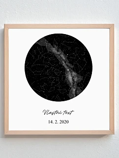 Personalizovaný magický fotorámik – štvorcový 20x20 – hviezdna mapa