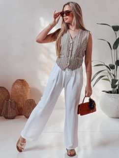 Dámske ležérne široké nohavice LOVETRIP white FashionStreet UY2640