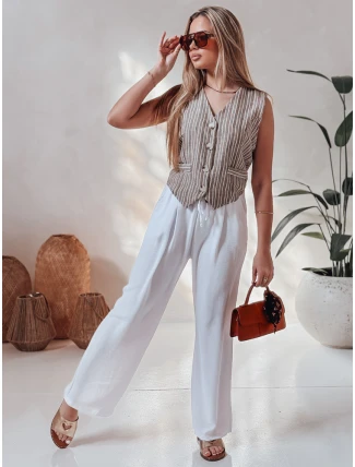 Dámske ležérne široké nohavice LOVETRIP white FashionStreet UY2640