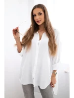 Bavlnená mušelínová košeľa biela Bavlnená mušelínová košeľa biela