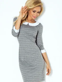 Šedé šaty s okrúhlym výstrihom model 4976228