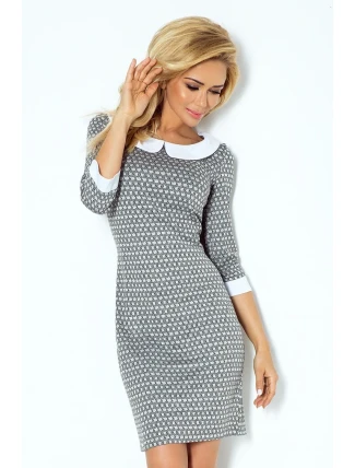 Šedé šaty s okrúhlym výstrihom model 4976228