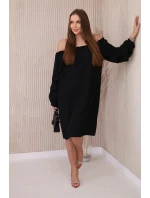 Španielske šaty s ozdobnými rukávmi čierne