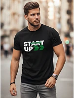 Pánske bavlnené tričko s potlačou v štýle ulice čierne FashionStreet NX0150R