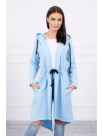 Dlhší zadný plášť modrý