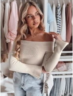 Dámska blúzka s odhalenými ramenami SHOWIT béžová FashionStreet MY2428
