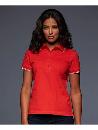Daiber JN 985 Dámske polo tričko z piké 02.0985 paradajková/biela Daiber JN 985 Dámske polo tričko z piké 02.0985 paradajková/biela