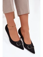 Dámské lodičky S dekorativním detailem Černé Amelora
