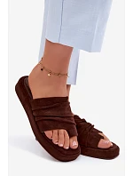 Dámské pantofle s mašlí Čokoládové Gelmira