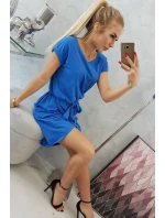 Šaty s obálkou dole chrpovo modré