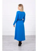 Šaty s ozdobným pásikom a nápisom cornflower blue