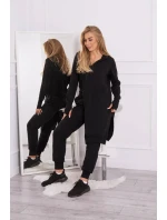 Súprava mikiny s dlhšou stranou čierna Súprava mikiny s dlhšou stranou čierna