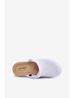 Piankowe Klapki Chodaki Damskie Białe Faylina