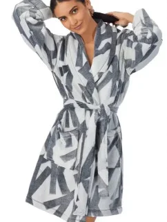 Dámsky župan YI2222688F 031 sivý - DKNY