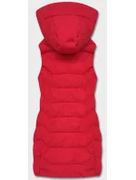 Dámska vesta s kapucňou v červenej farbe (R8133-4)