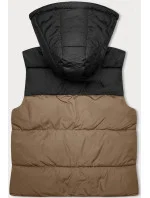 Dámska krátka vesta s kapucňou j.style dark beige-black (16M9112-84) Dámska krátka vesta s kapucňou j.style dark beige-black (16M9112-84)