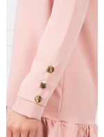 Šaty s volánom tmavo púdrovo ružové