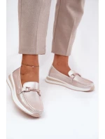 Skórzane Mokasyny Damskie S.Barski GR51-598 Perłowy Róż