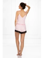 Dámske pyžamo Laura Light Pink with Black - Momenti Per Me