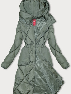 Zimná bunda v khaki farbe s golierom (LHD-23021)