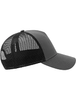 Atlantis Headwear Rapper Cotton-S 5-panelová truckerová čiapka 33.0260 šedá/čierna Atlantis Headwear Rapper Cotton-S 5-panelová truckerová čiapka 33.0260 šedá/čierna