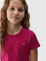 Dievčenské jednofarebné tričko 4F - ružové