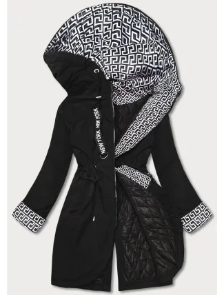 Dámska parka s kapucňou čierna (B8042-1026)