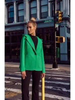 M691 Blejzer s kapucňou a jedným gombíkom - zelený