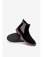Pánske členkové topánky Chelsea OO174154 Black - Big Star Pánske členkové topánky Chelsea OO174154 Black - Big Star