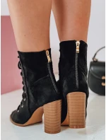 Dámske čižmy LACIUP na podpätku čierne FashionStreet ZY0730