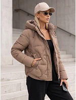 Dámska zimná prešívaná bunda s kapucňou, béžová, FashionStreet TY5941