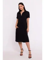 Košeľové šaty B282 čierne - BeWear